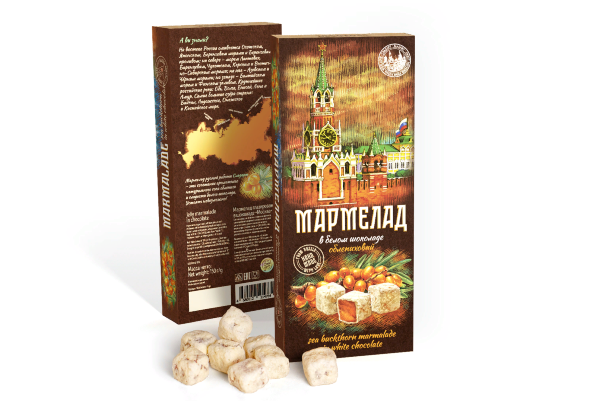 №2 Сладарт Мармелад Облепиховый в белом шоколаде МОСКВА, 150г в Алапаевске