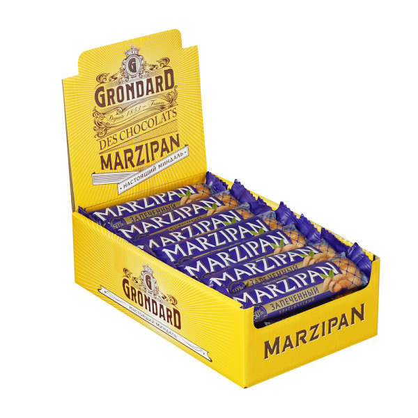 №1 TM Grondard   (11161) Батончики НЕглазированные Марципановые Запечённые, (28шт по 40г)    в Алапаевске